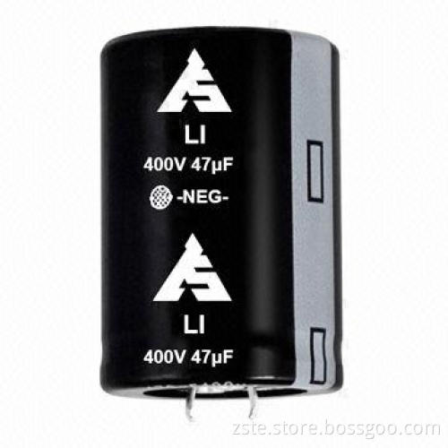 Snap-in Aluminum Electrolytic Capacitor, LI, 400V, 47uf, for Switching Power and Inverter Smoothing
